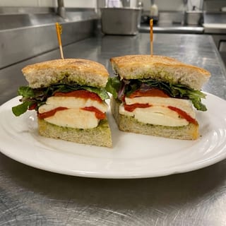 Vegetarian Pesto Caprese Foccacia
